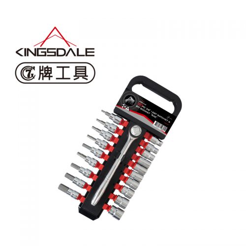 KINGSDALE "7牌工具" 20件3分棘輪英制六角凸套筒組 598455