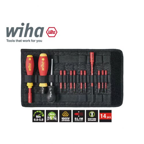 德國 Wiha 14件絕緣slim扭力多用途工具包 40674